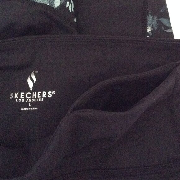 Sketchers Women's Leggings Black Floral Activewear Jogging Running Gym Yoga - Picture 7 of 9